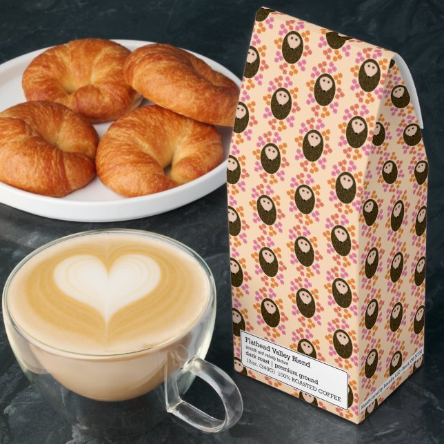 Sleepy Hedgehog and Flowers Patterned Roasted Coffee (Breakfast)