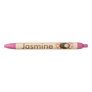 Sleepy Hedgehog and Flowers Personalized Pen