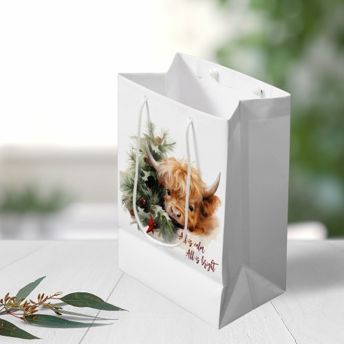 Sleepy Highland Cow Gift Bag