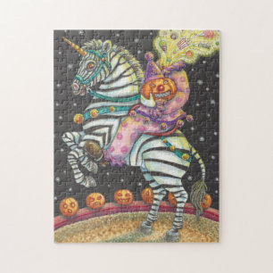 SLEEPY HOLLOW CIRCUS CLOWN, HALLOWEEN ZEBRA PUZZLE