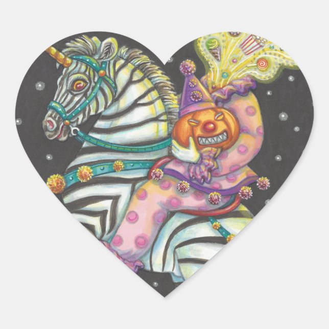 SLEEPY HOLLOW CIRCUS CLOWN, ZEBRA UNICORN STICKERS (Front)