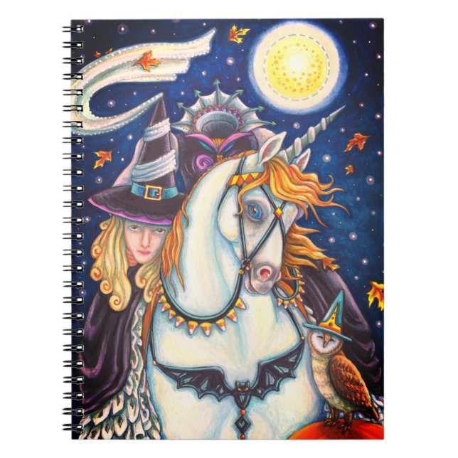 SLEEPY HOLLOW, HEADLESS GOTHIC WITCH, UNICORN, OWL NOTEBOOK (Front)