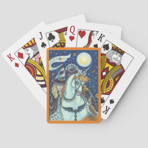 SLEEPY HOLLOW, HEADLESS GOTHIC WITCH, UNICORN, OWL POKER CARDS