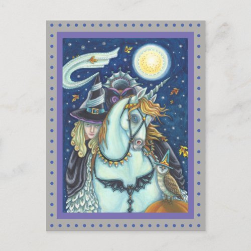 SLEEPY HOLLOW HEADLESS GOTHIC WITCH UNICORN OWL POSTCARD