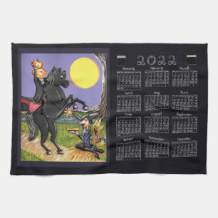 Sleepy Hollow Headless Horseman 2022 Calendar Kitchen Towel