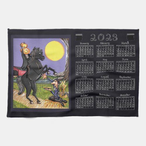 Sleepy Hollow Headless Horseman 2023 Calendar Kitchen Towel