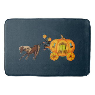 Sleepy Hollow Headless Horseman Pumpkin Carriage Bathroom Mat