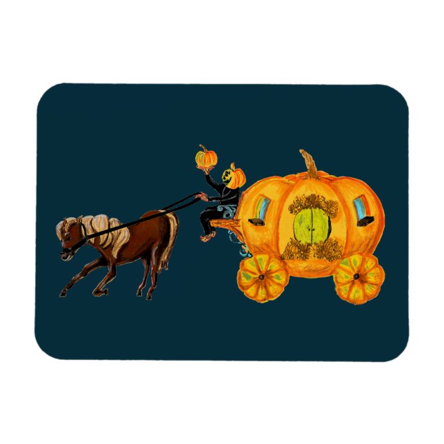 Sleepy Hollow Headless Horseman Pumpkin Carriage Magnet (Horizontal)