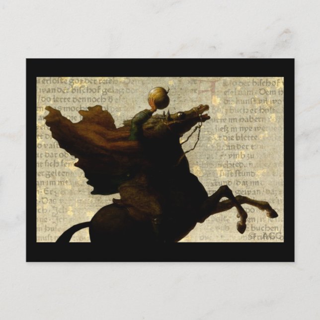 Sleepy Hollow Headless Horseman / Pumpkin Postcard (Front)