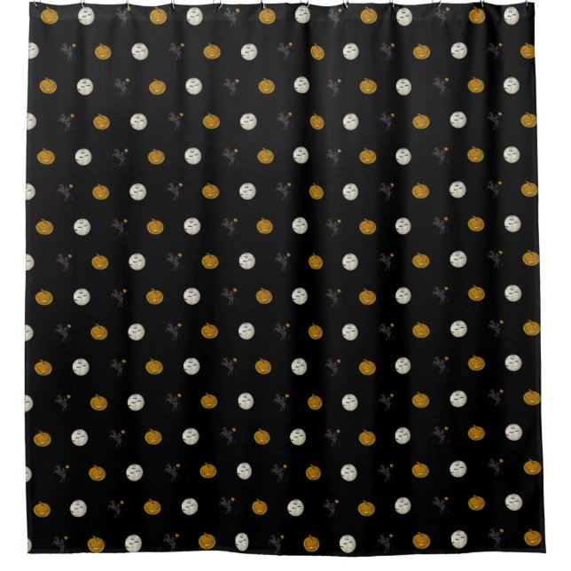 Sleepy Hollow Headless Horseman Spooky Halloween Shower Curtain (Front)