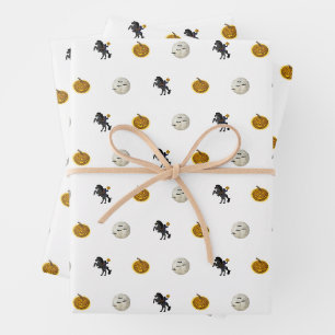 Sleepy Hollow Headless Horseman Spooky Halloween Wrapping Paper Sheets