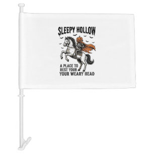 Sleepy Hollow Headless Horseman Vintage Halloween Car Flag