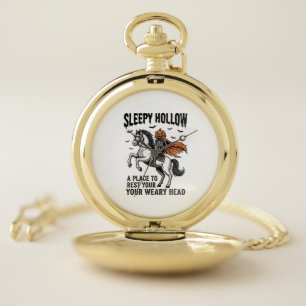 Sleepy Hollow Headless Horseman Vintage Halloween Pocket Watch