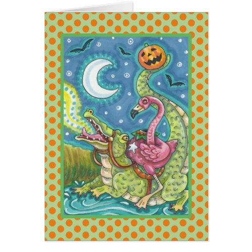 SLEEPY HOLLOW PINK FLAMINGO  CROCODILE CARD Verse