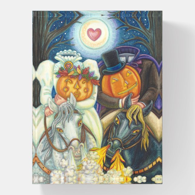 SLEEPY HOLLOW WEDDING BRIDE & GROOM PAPERWEIGHT (Vertical)