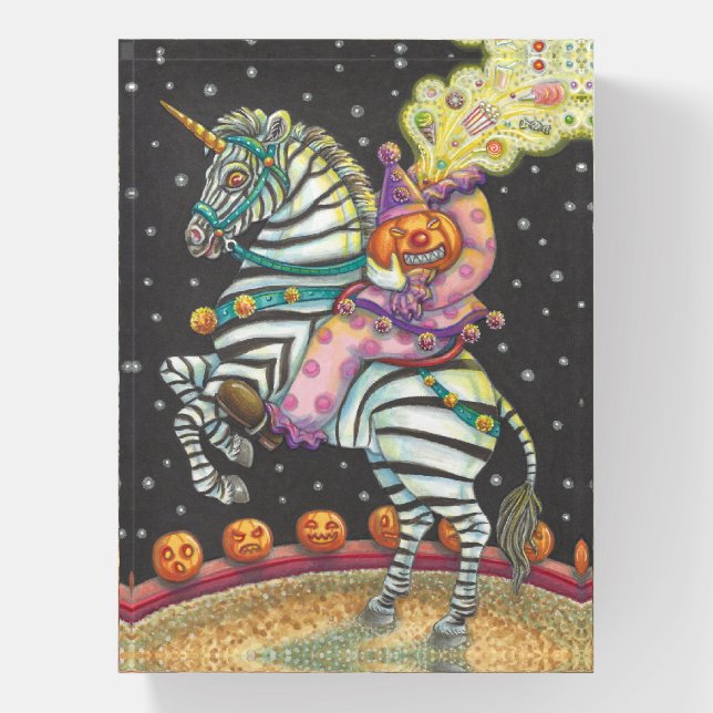 SLEEPY HOLLOW ZEBRA & CLOWN CIRCUS PAPERWEIGHT Rec (Vertical)