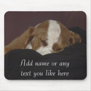 Sleepy Hound Pup Mousepad by RenderlyYours at Zazzle