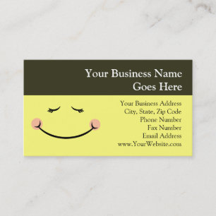 Sleepy Kawaii Happy Face Business Card
