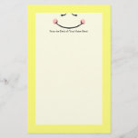 Sleepy Kawaii Happy Face Stationery