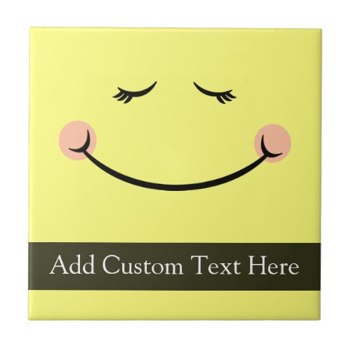 Sleepy Kawaii Happy Face Tile