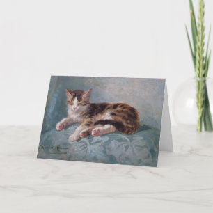 Sleepy Kitten by Henriette Ronner-Knip Thank You Card