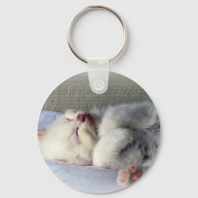 Sleepy Kitten Keychain (Front)