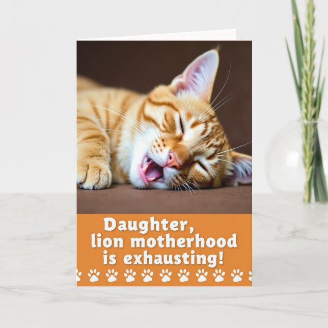 Sleepy Kitten Mothers Day Card (Front)