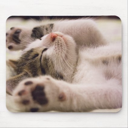 Sleepy Kitten | Paws Stretched Out Mouse Pad