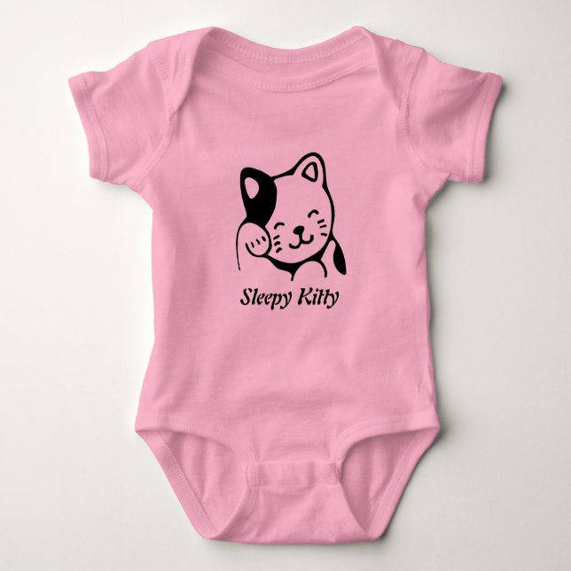 Sleepy Kitty Baby Bodysuit (Front)