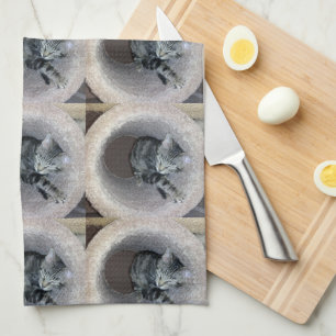 Sleepy Kitty Cat by Shirley Taylor Kitchen Towel