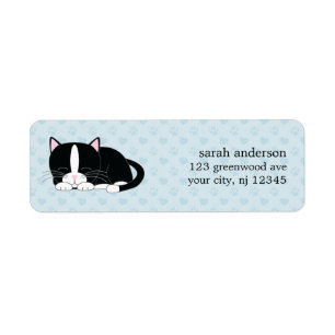 Sleepy Kitty {Tuxedo} Label