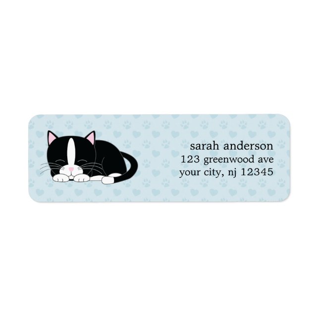 Sleepy Kitty {Tuxedo} Label (Front)