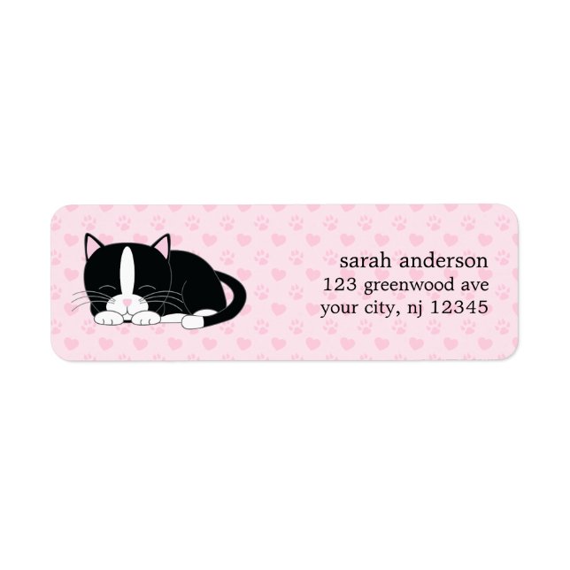 Sleepy Kitty {Tuxedo} Label (Front)