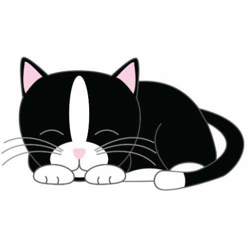 Sleepy Kitty Tuxedo Statuette