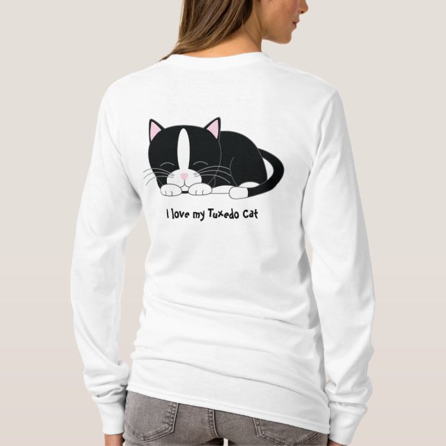 Sleepy Kitty {Tuxedo} T-Shirt (Back)