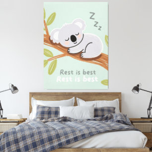 Sleepy Koala Calm Nursery Art Canvas Print