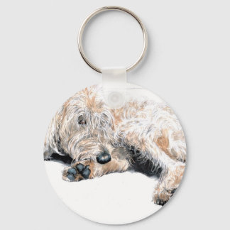 Sleepy Labradoodle Keychain