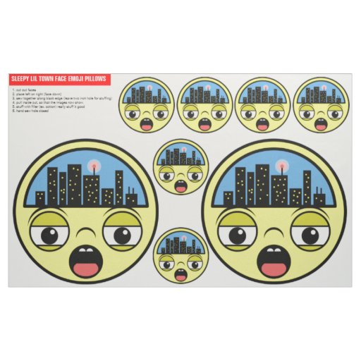 Sleepy Lil Town Face Cut And Sew Pillows Fabric