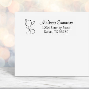 Sleepy Little Fox Address Self-inking Stamp