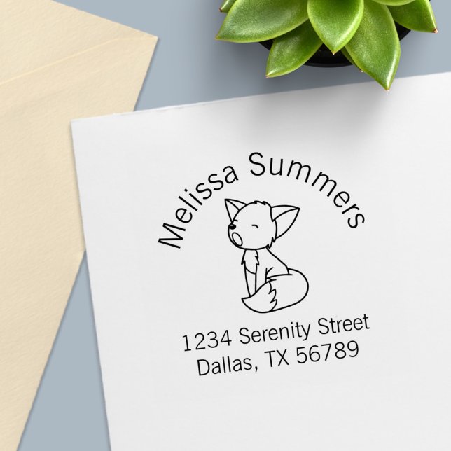 Sleepy Little Fox Arch Address Self-inking Stamp (Creator Uploaded)