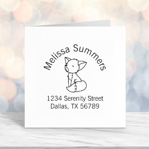 Sleepy Little Fox Arch Address Self-inking Stamp