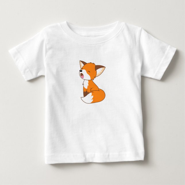Sleepy Little Fox Baby T-Shirt (Front)