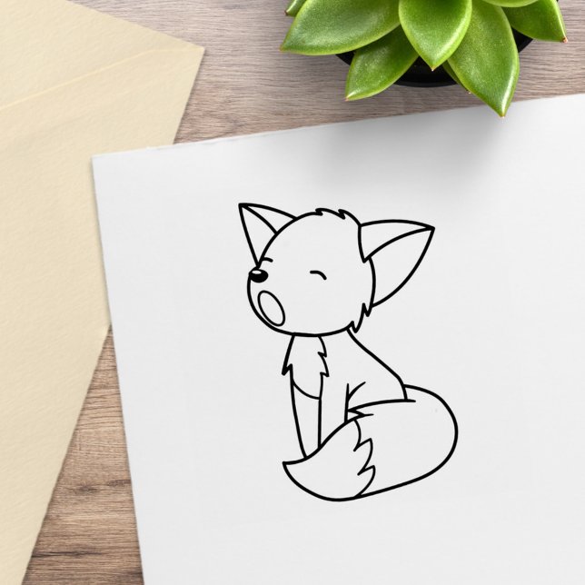 Sleepy Little Fox Color Me Rubber Stamp (Creator Uploaded)
