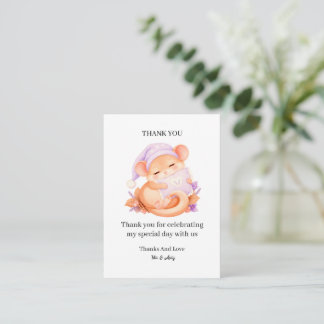 Sleepy Little Mouse Thank You Note Card