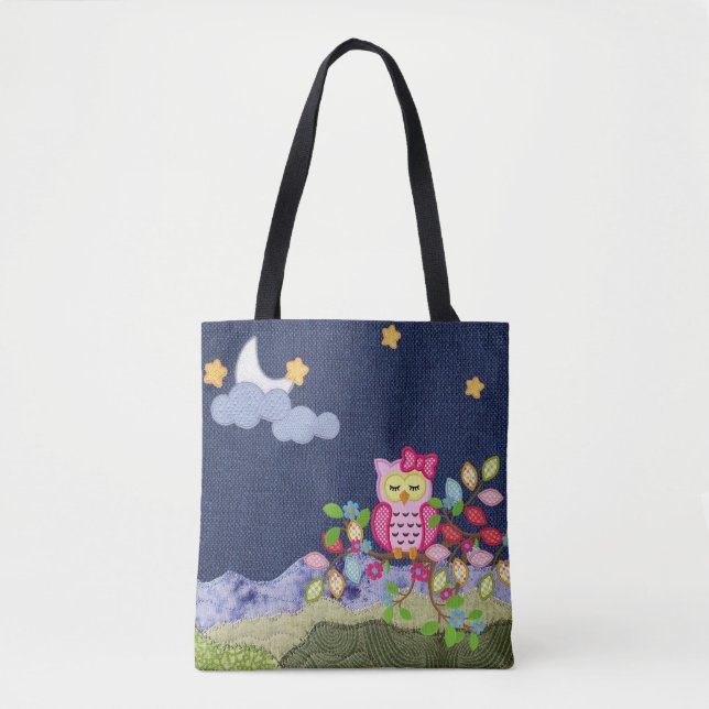 Sleepy Little Owl Tote Bag (Front)