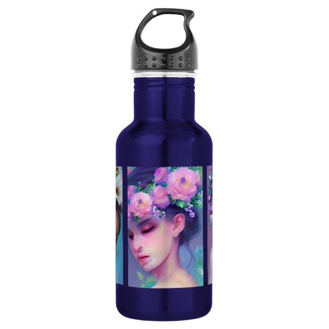 Sleepy Maidens Ethereal Fantasy Fairytale Art Stainless Steel Water Bottle (Front)