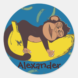 Sleepy Monkey Customizable Stickers