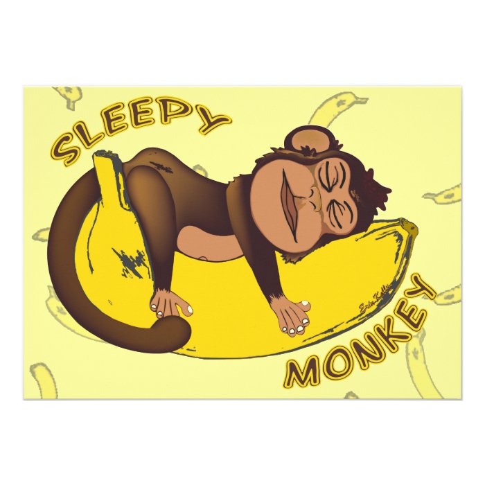 Sleepy Monkey Sleep Over Invitations