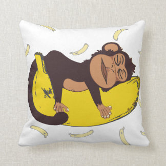 Sleepy Monkey Throw Pillow