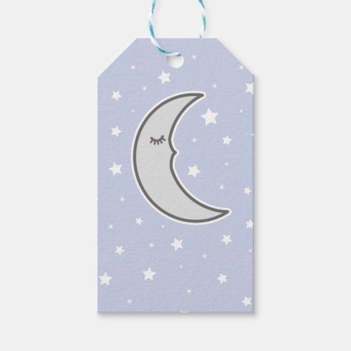 Sleepy Moon Baby shower favor gift tag